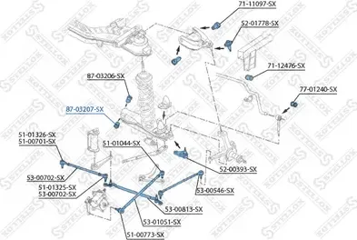 Сайлентблок переднего рычага подвески Stellox. Артикул 87-03207-SX