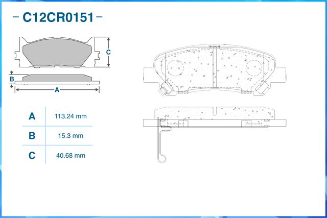 Колодки тормозные задние (Low Metallic) (Cworks). Артикул C12CR0151