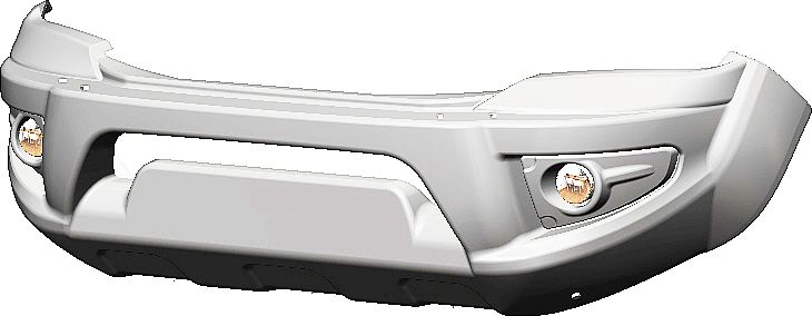 Бампер силовой передний АВС-Дизайн для Toyota Hilux Revo 2015-07.2018. УСИЛЕННЫЙ, с оптикой, белый. Артикул ABC.TOHIL.FB.07W