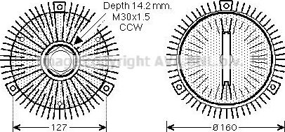 Муфта вентилятора (вискомуфта) AVA для Mercedes-Benz C-Класс I (W202) 1993-2001. Артикул MSC407