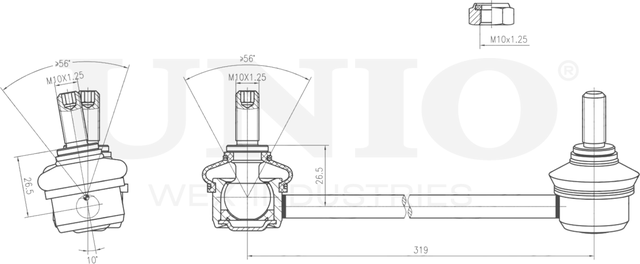 Тяга/стойка стабилизатора (Unio). Артикул SSP-50210