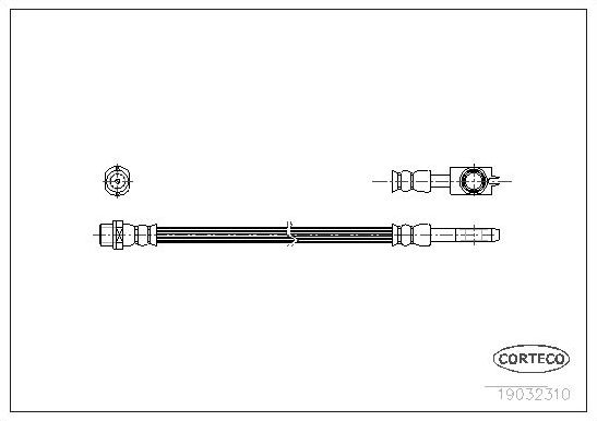 Тормозной шланг Corteco задний для SEAT Exeo 2008-2013. Артикул 19032310