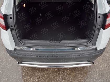 Накладка RusStal на задний бампер (лист нерж зеркальный) для Renault Kaptur 2016-2024. Артикул RKPN-002474