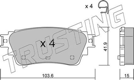 Тормозные колодки Trusting. Артикул 1294.0
