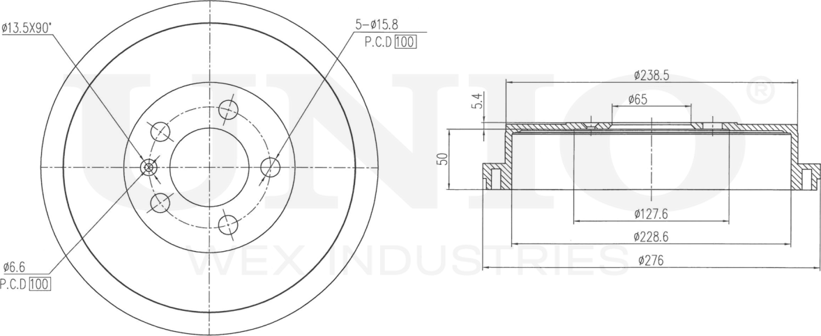 Барабан тормозной (Unio). Артикул BRD-10001