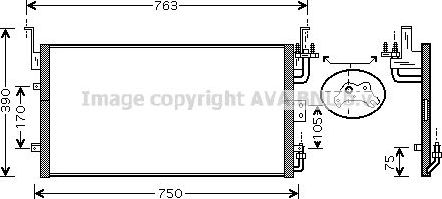 Радиатор кондиционера (конденсатор) AVA для Hyundai Sonata IV (EF) 1998-2002. Артикул HY5083