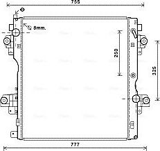 Радиатор охлаждения двигателя AVA. Артикул TO2604
