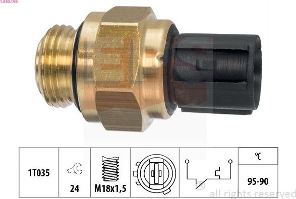 ДАТЧИК ТЕМПЕРАТУРЫ EPS Made in Italy - OE Equivalent. Артикул 1.850.196