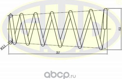 Пружина подвески G.U.D. задняя для Kia Spectra II 2004-2009. Артикул GCS244216