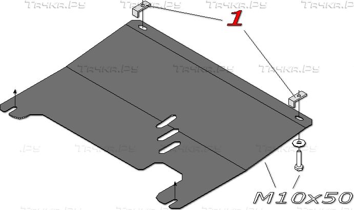 Защита алюминиевая Alfeco для картера и КПП Opel Corsa D 2006-2014. Артикул ALF.16.03 AL4