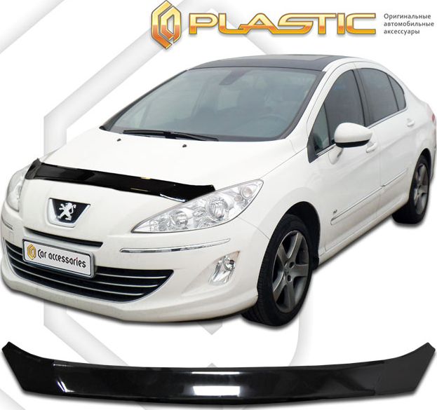 Дефлектор СА Пластик для капота (Classic черный) для Peugeot 408 седан 2012-2026. Артикул 2010010108359
