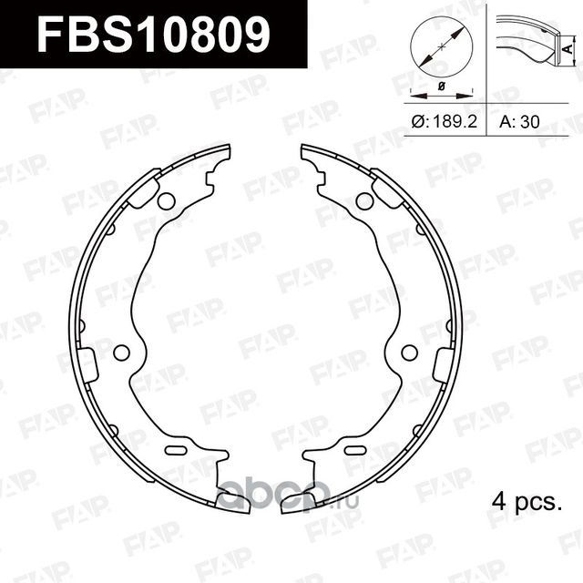 FBS10809 КОЛОДКИ ТОРМОЗНЫЕ БАРАБАННЫЕ (FAP). Артикул FBS10809