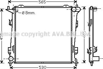 Радиатор охлаждения двигателя AVA для Kia Ceed I 2006-2008. Артикул KA2098