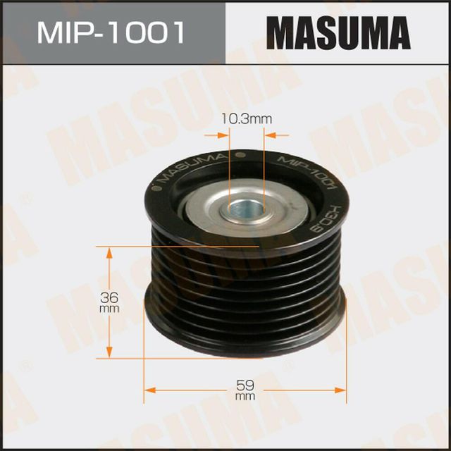 Направляющий (ведущий) ролик приводного поликлинового ремня Masuma для Toyota Land Cruiser 200 2010-2020. Артикул MIP-1001