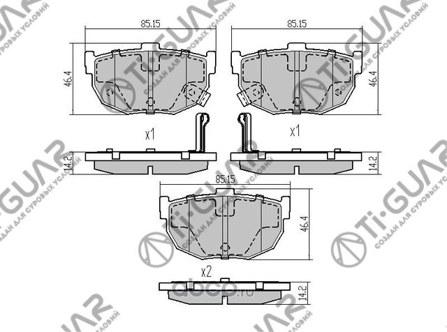 Тормозные колодки (TI-Guar). Артикул TG3368