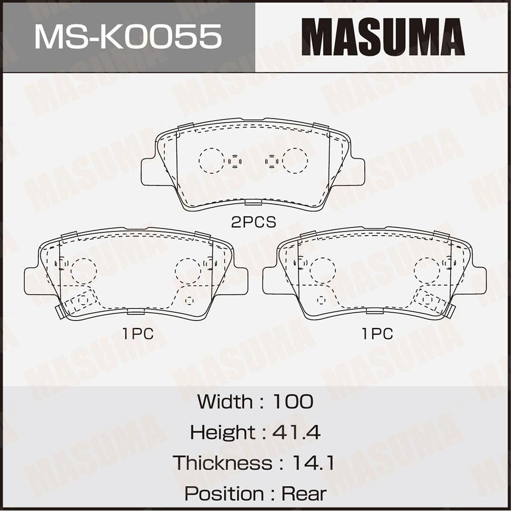 Колодки дисковые MASUMA, AN-8185WK, P30103 fr Masuma. Артикул MSK0055