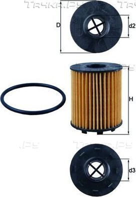Масляный фильтр Mahle-Knecht для Fiat Doblo II 2010-2026. Артикул OX 371D