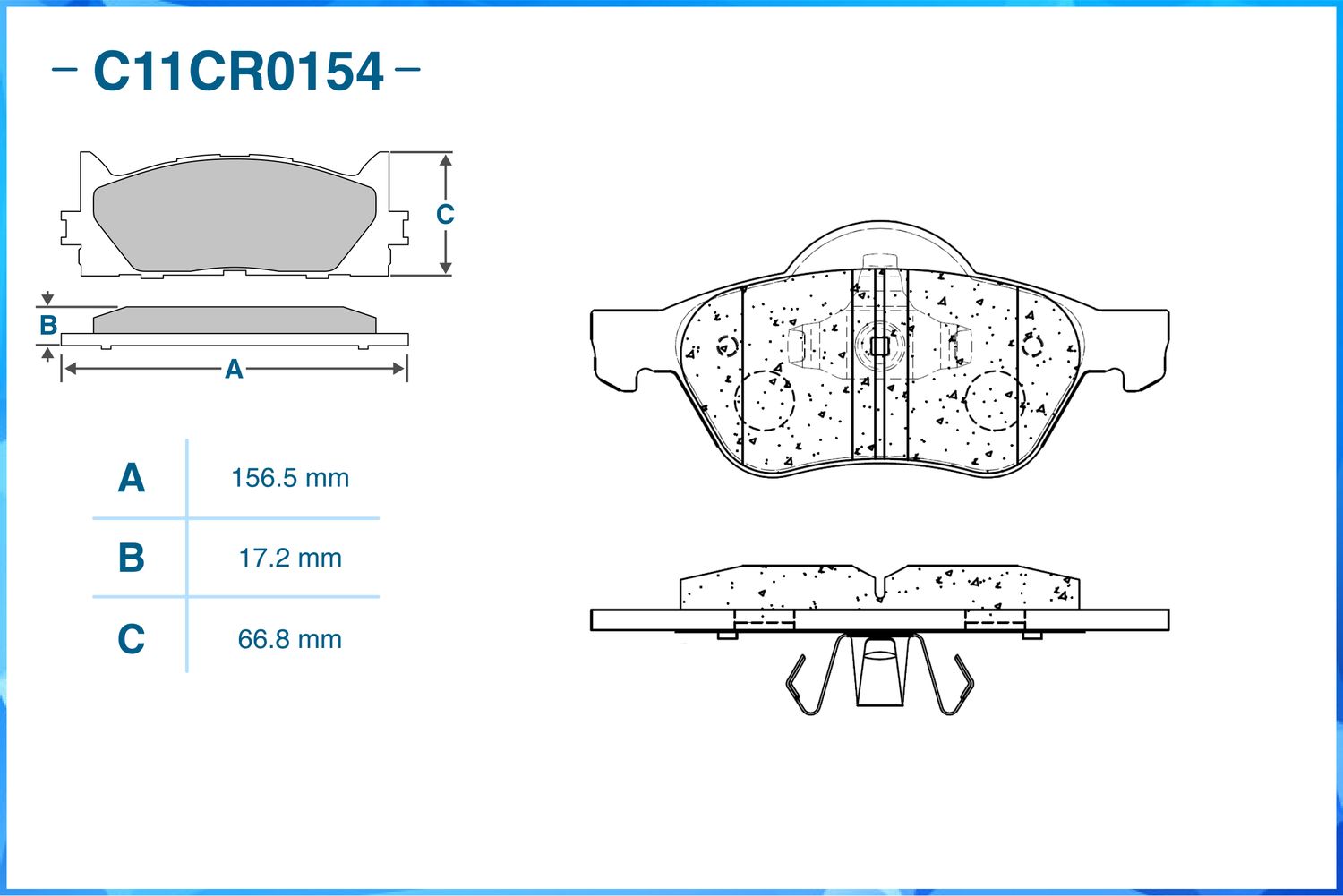Колодки тормозные передние (Low Metallic) (Cworks). Артикул C11CR0154