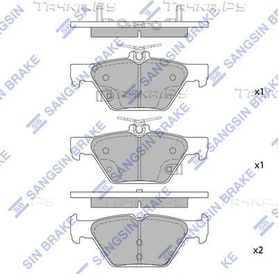 Тормозные колодки Sangsin Hi-Q задние для Subaru Levorg 2015-2026. Артикул SP1879