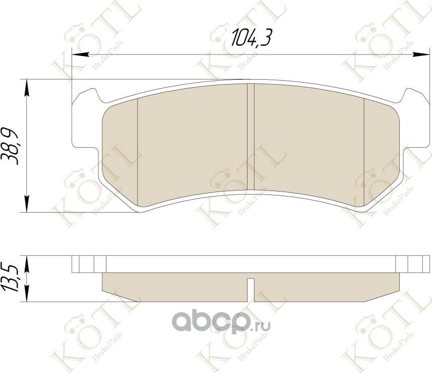 Колодки тормозные дисковые задние к-т CHEVROLET LACETTI 03-06/DAEWOO NUBIRA (Kotl) Kotl. Артикул 3348kt