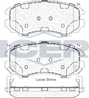 Тормозные колодки Icer передние для Changan CS35 2014-2026. Артикул 181644