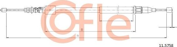 Трос ручника (тросик ручного тормоза) Cofle. Артикул 92.11.5758
