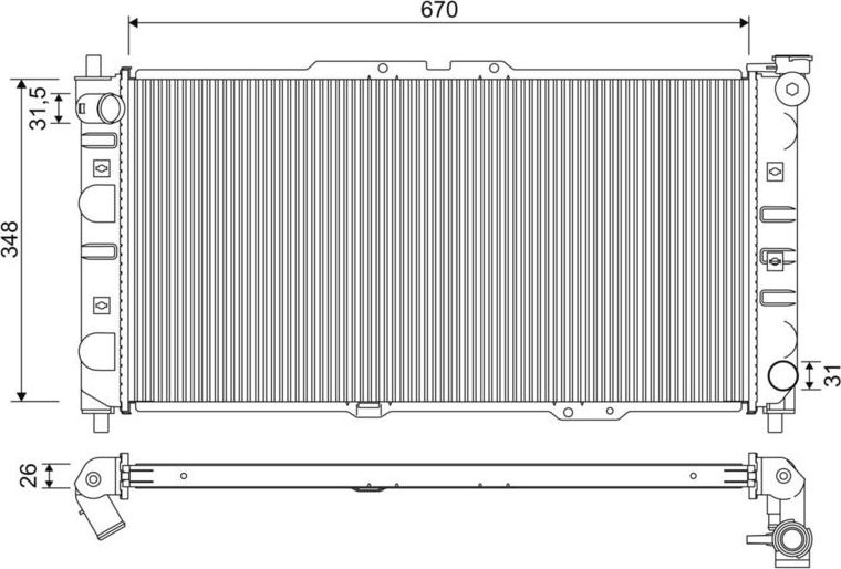 Радиатор охлаждения двигателя Valeo (алюминий). Артикул 701350