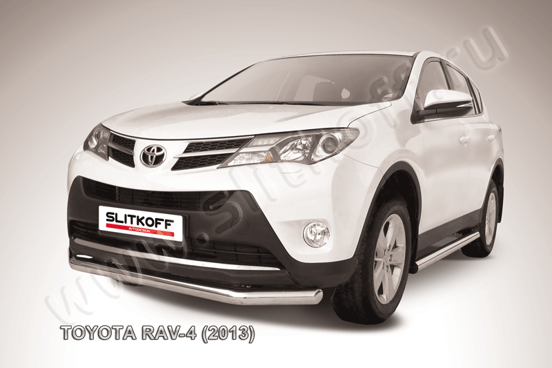Защита Slitkoff переднего бампера d76 для Toyota RAV4 IV 2013-2015. Артикул TR413-002