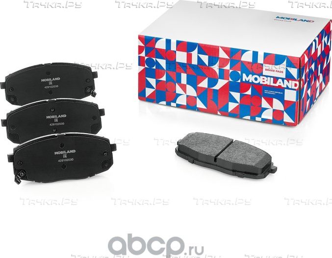 Колодки тормозные дисковые передние (4 шт.) с п/шум. пласт. HYUNDAI i30 (GD) (Mobiland). Артикул 429102030