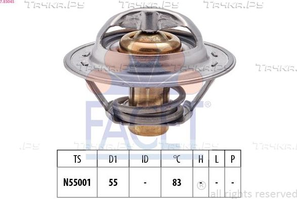 Термостат Facet Made in Italy - OE Equivalent для Citroen ZX 1996-1998. Артикул 7.8304S