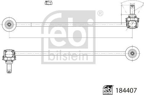 Стойка (тяга) стабилизатора Febi Bilstein (сталь). Артикул 184407