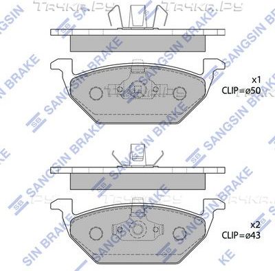 Тормозные колодки Sangsin Hi-Q передние для SEAT Leon II 2010-2012. Артикул SP1701