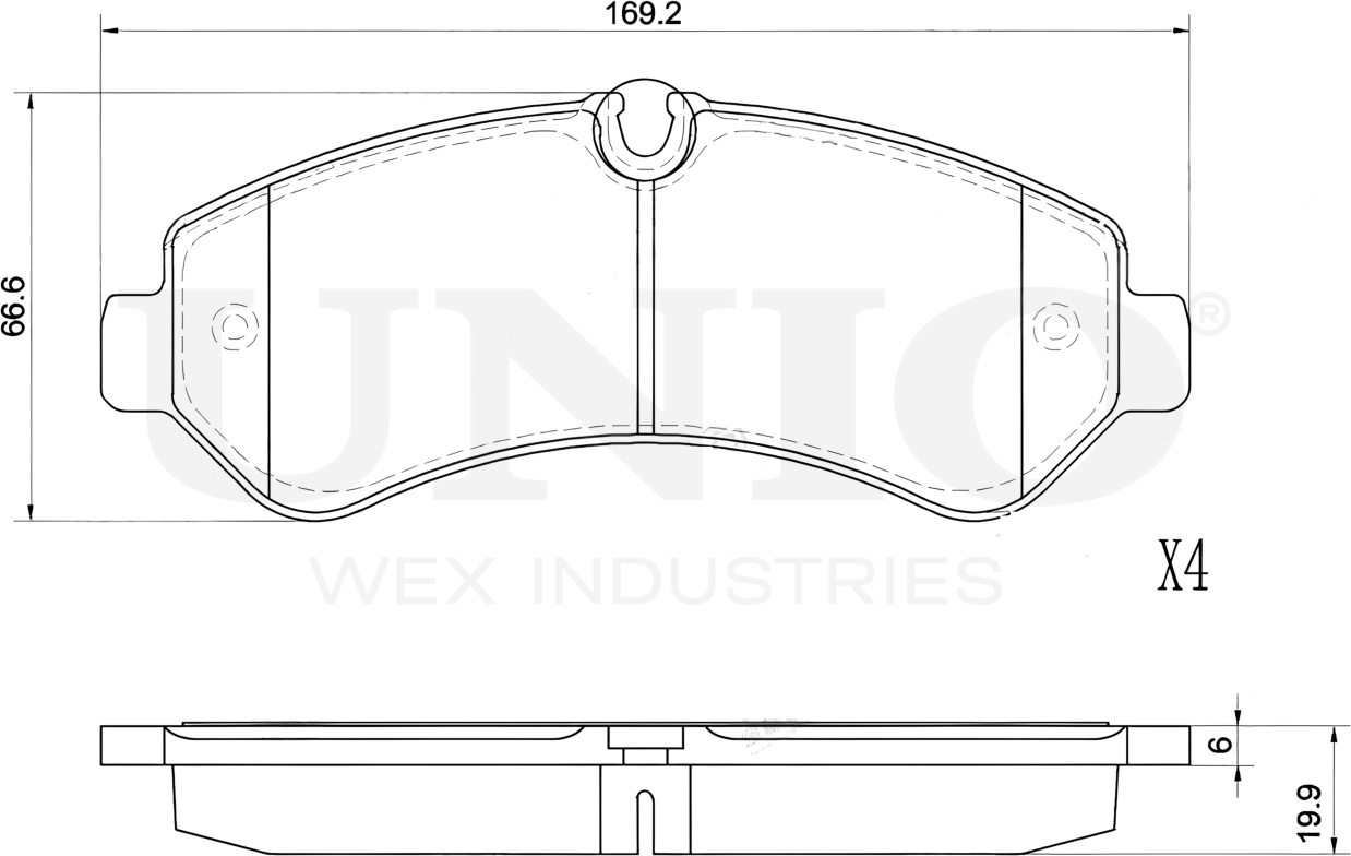 Колодки тормозные дисковые, комплект (Unio). Артикул BRP-20061