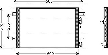Радиатор кондиционера (конденсатор) AVA (алюминий) для Volkswagen Sharan I 1995-2000. Артикул VN5153