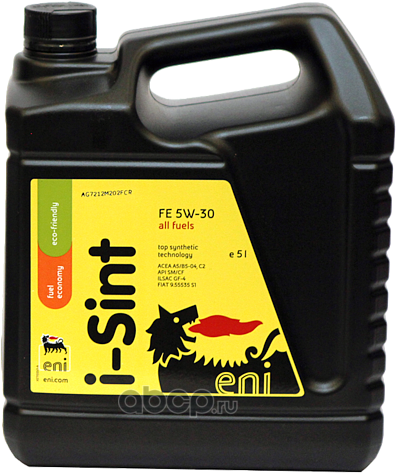 Масло моторное синтетическое 5л - для легковых автомобилей API  SN, ACEA  A5/B5/ (ENI). Артикул ENI5W30ISINTFE5