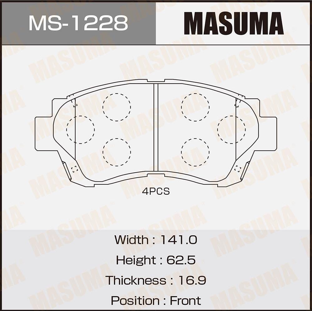 Тормозные колодки Masuma. Артикул MS-1228
