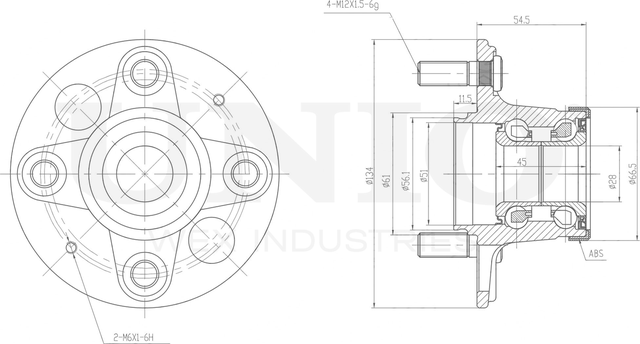 Ступица колеса с интегрированным подшипником (Unio). Артикул HUB-20144
