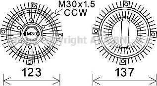 Муфта вентилятора (вискомуфта) AVA (алюминий). Артикул OLC557