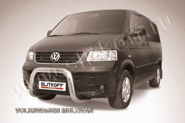 Кенгурятник Slitkoff d76 низкий мини для Volkswagen Multivan T5 2003-2009. Артикул VWM001