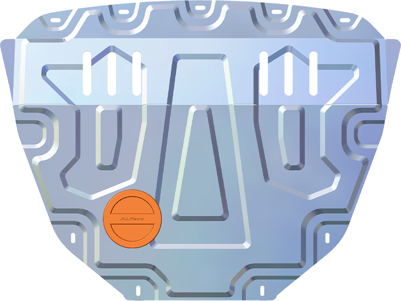 Защита алюминиевая Alfeco (4 мм) (малая) для картера и КПП Lada Vesta седан, универсал (вкл. Cross) 2015-2026. Артикул ALF.28.345AL4