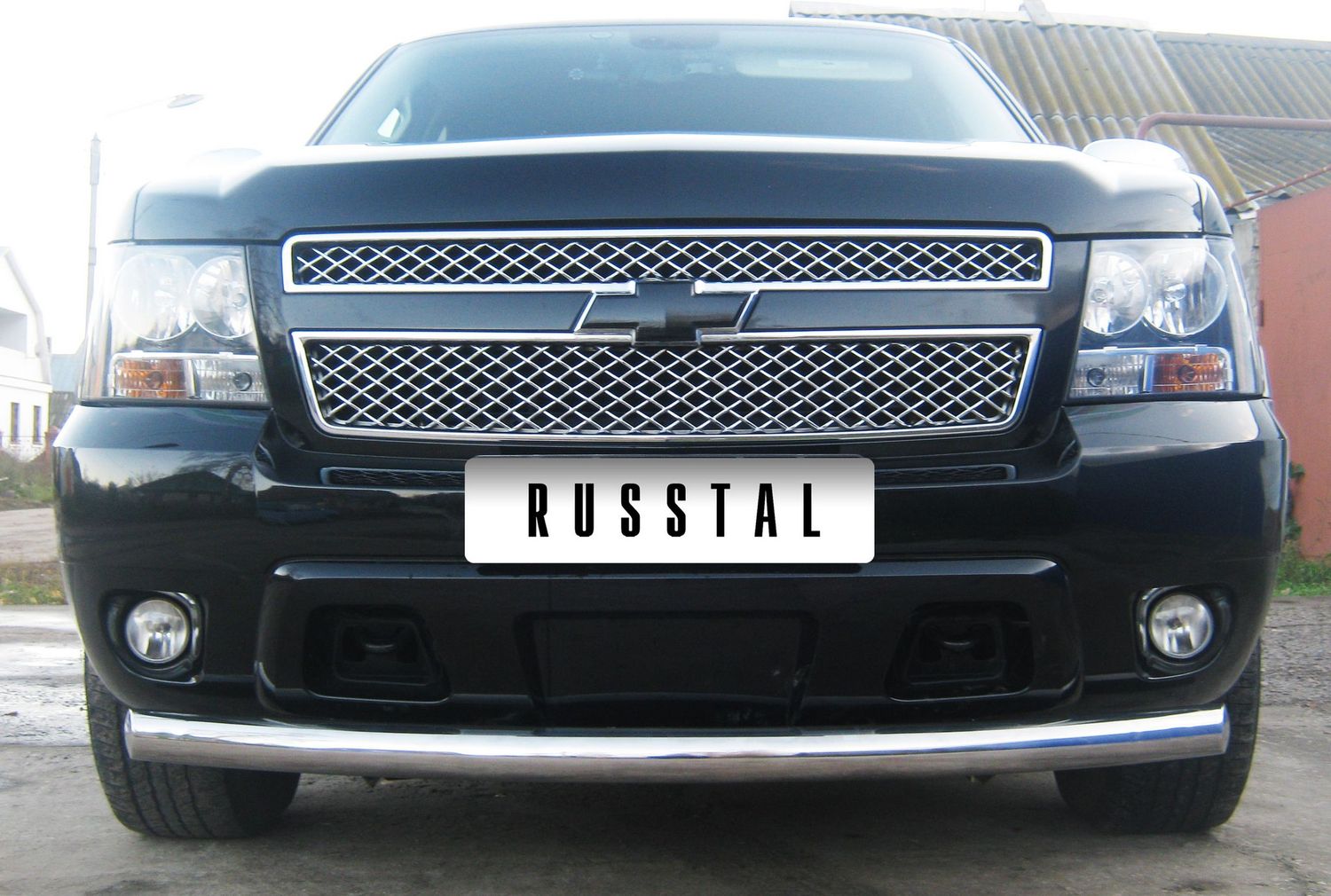 Защита RusStal переднего бампера d76 (дуга) для Chevrolet Tahoe III до рестайлинга 2006-2011. Артикул TCZ-000620