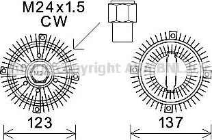 Муфта вентилятора (вискомуфта) AVA (алюминий). Артикул FDC447