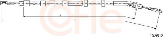 Трос ручника (тросик ручного тормоза) Cofle. Артикул 10.9512