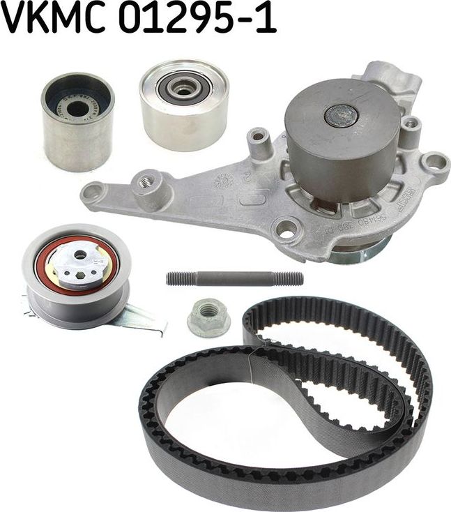 Помпа (водяной насос) с комплектом ремня ГРМ SKF. Артикул VKMC 01295-1