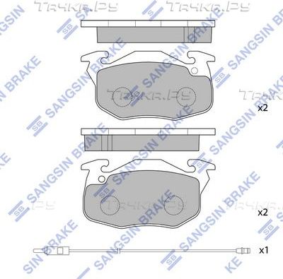 Тормозные колодки Sangsin Hi-Q передние для Renault Clio I 1990-1998. Артикул SP2003