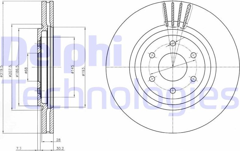 Тормозной диск Delphi. Артикул BG4176