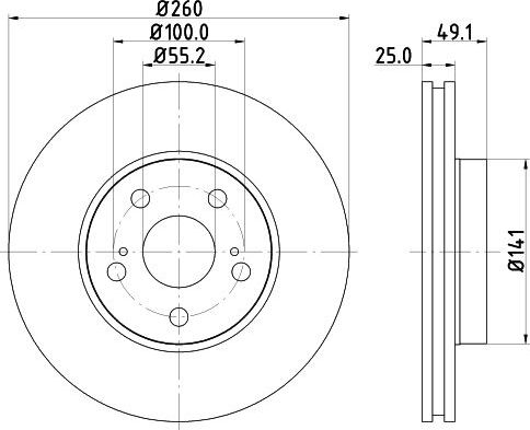 Тормозной диск Nisshinbo. Артикул ND1075K
