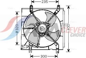 Вентилятор радиатора двигателя AVA (полимерный материал). Артикул HD7530