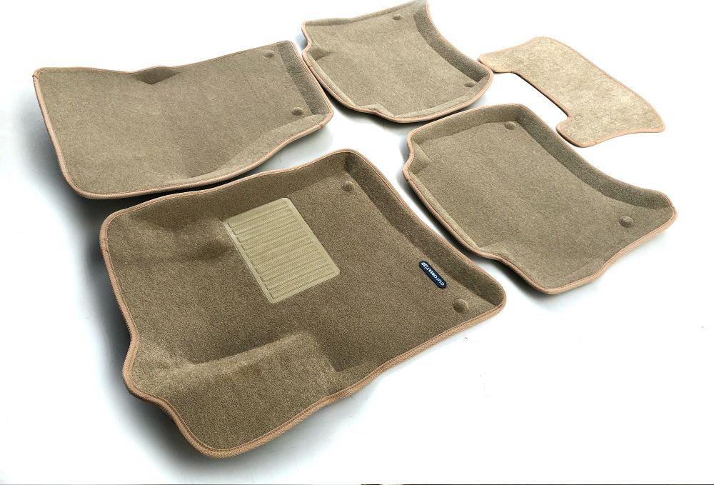 Коврики текстильные Euromat 3D Business для салона Porsche Cayenne II рестайлинг 2014-2018 БЕЖЕВЫЕ. Артикул EMC3D-004101T