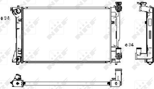 Радиатор охлаждения двигателя NRF для Toyota Avensis II 2003-2006. Артикул 53394